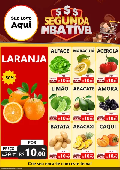 Modelo de Encarte para Encarte A4 Vertical com o tema Segunda Imbatível para Hortifrúti