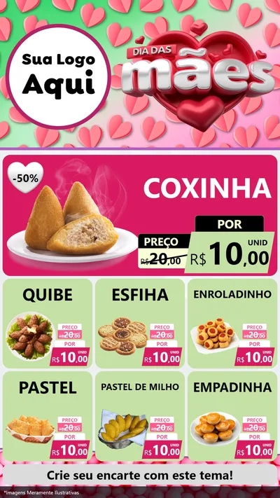 Modelo de Rede Social para Stories com o tema Dia das Mães para Salgadaria