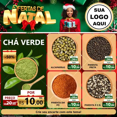 Modelo de Rede Social para Feed Facebook com o tema Ofertas de Natal para Produtos Naturais