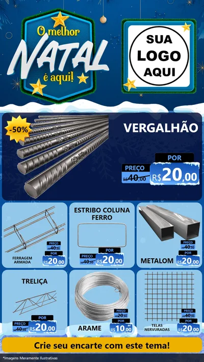 Modelo de Rede Social para Stories com o tema O Melhor Natal É Aqui! para Ferragens