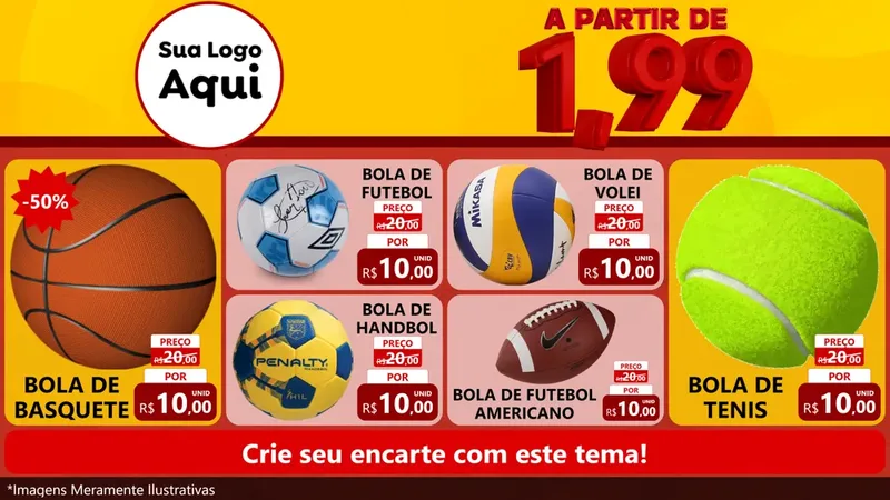 Modelo de TV para TV Horizontal com o tema A Partir de Um e Noventa e Nove - 1,99 para Artigos Esportivos