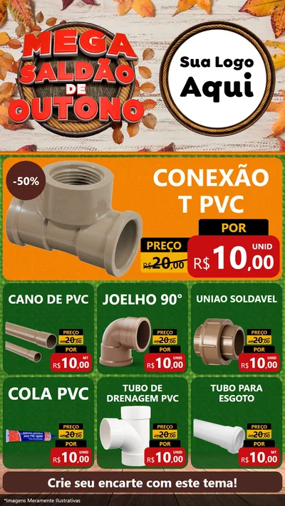 Modelo de Rede Social para Stories com o tema Mega Saldão de Outono para Tubos e conexões