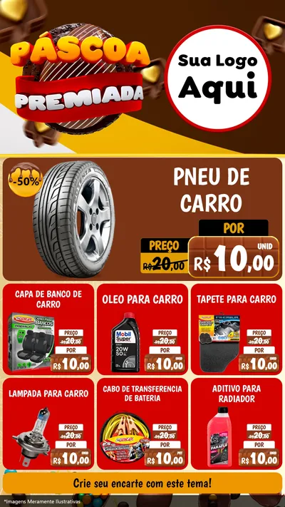 Modelo de Rede Social para Stories com o tema Páscoa Premiada para Auto peças