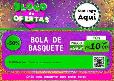 Modelo de Cartaz para Cartaz A4 Horizontal com o tema Bloco de Ofertas para Artigos Esportivos