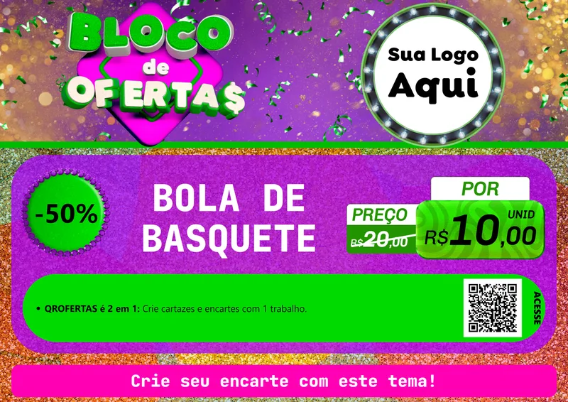 Modelo de Cartaz para Cartaz A4 Horizontal com o tema Bloco de Ofertas para Artigos Esportivos