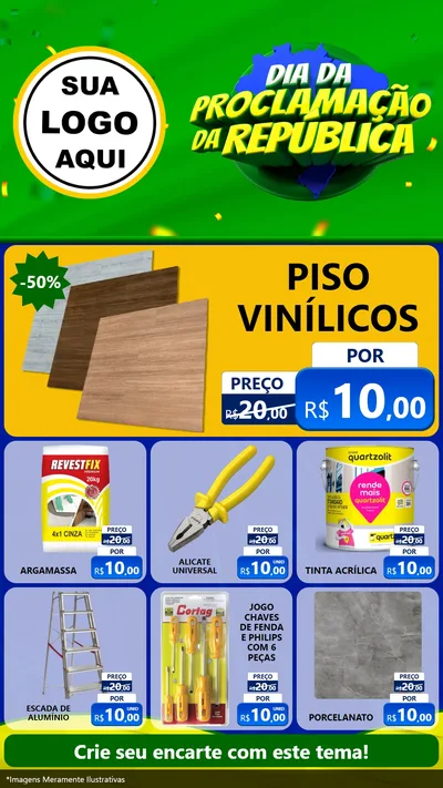 Modelo de Rede Social para Stories com o tema Dia Da Proclamação Da República para Material para Construção