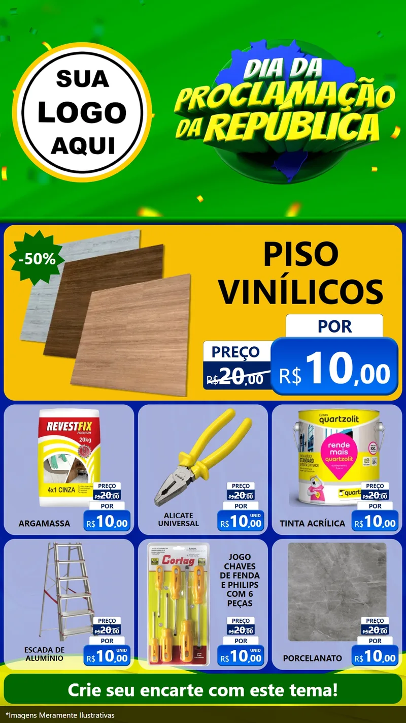 Modelo de Rede Social para Stories com o tema Dia Da Proclamação Da República para Material para Construção