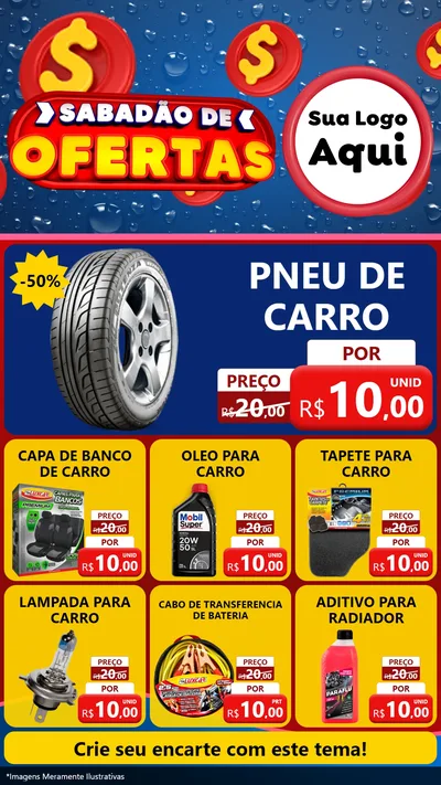 Modelo de Rede Social para Stories com o tema Sabadão de Ofertas para Auto peças