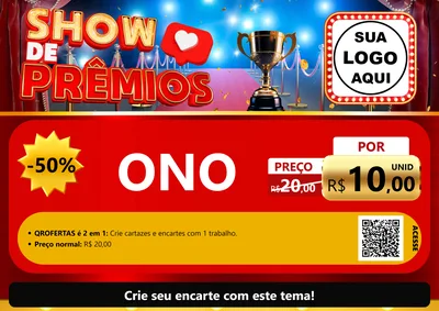 Modelo de Cartaz para Cartaz A4 Horizontal com o tema Show de Prêmios para Óticas