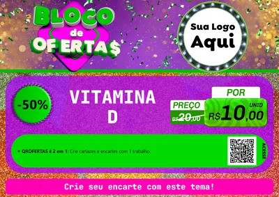 Modelo de Cartaz para Cartaz A4 Horizontal com o tema Bloco de Ofertas para Farmácia