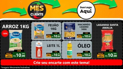Modelo de TV para TV Horizontal com o tema Mês do Cliente para Supermercado