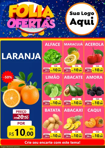 Modelo de Encarte para Encarte A4 Vertical com o tema Folia de Ofertas para Hortifrúti