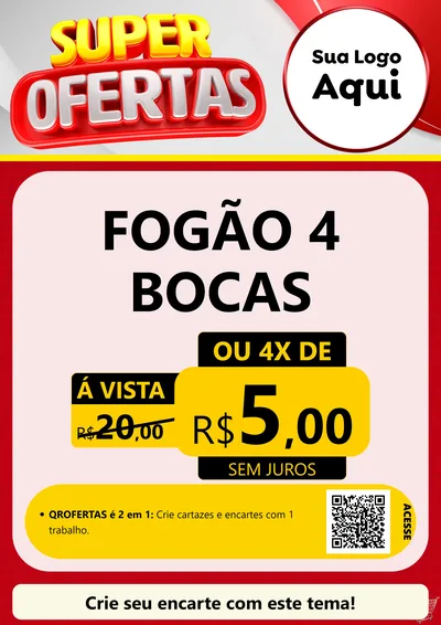 Modelo de Cartaz para Cartaz A4 Vertical com o tema Super Ofertas para Móveis e Eletro