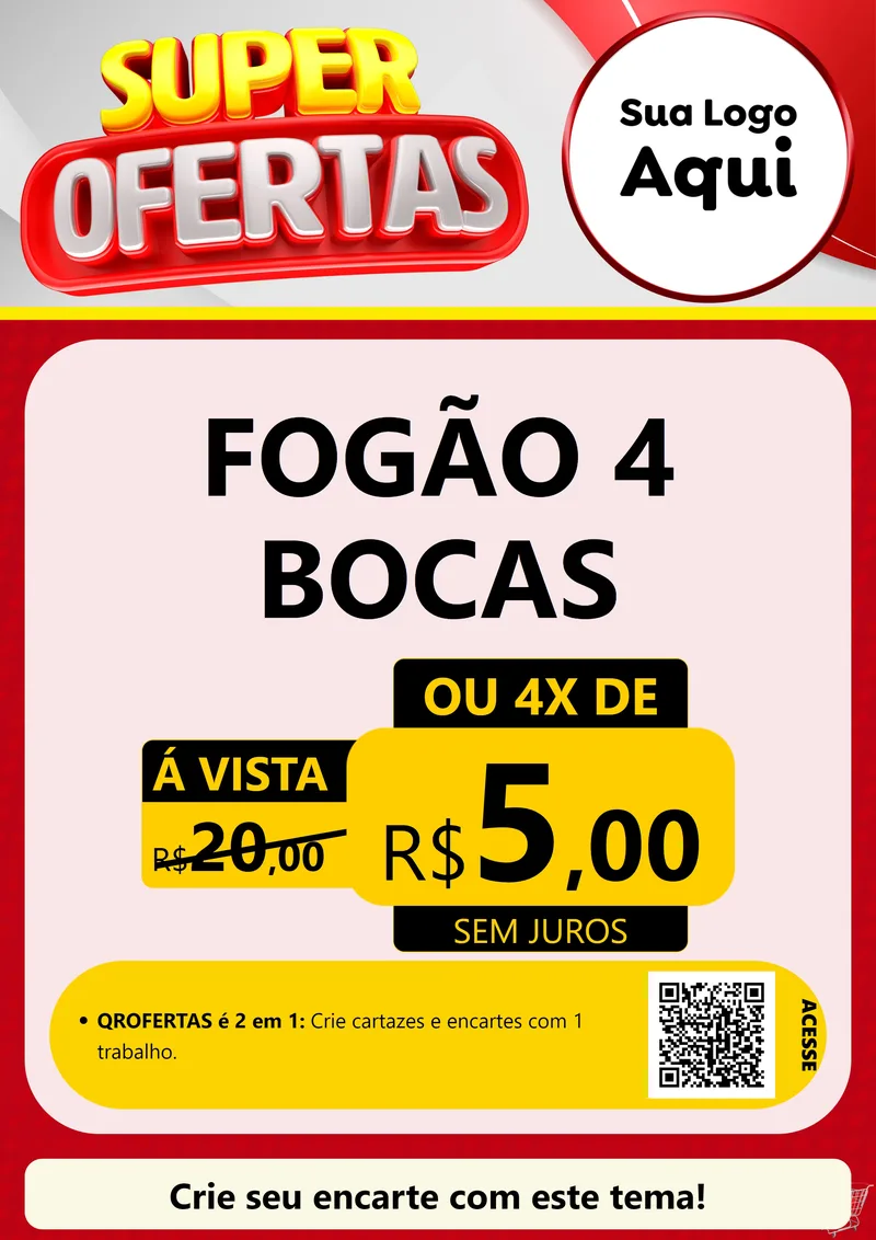 Modelo de Cartaz para Cartaz A4 Vertical com o tema Super Ofertas para Móveis e Eletro