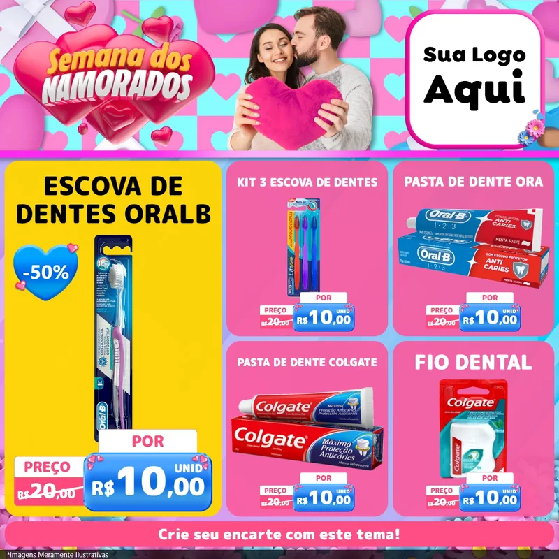 Modelo de Rede Social para Feed Facebook com o tema Semana dos Namorados para Higiene Pessoal