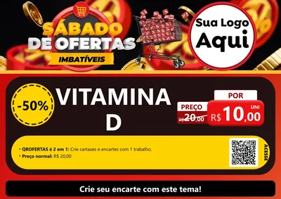 Modelo de Cartaz para Cartaz A4 Horizontal com o tema Sábado de Ofertas Imbatíveis para Farmácia