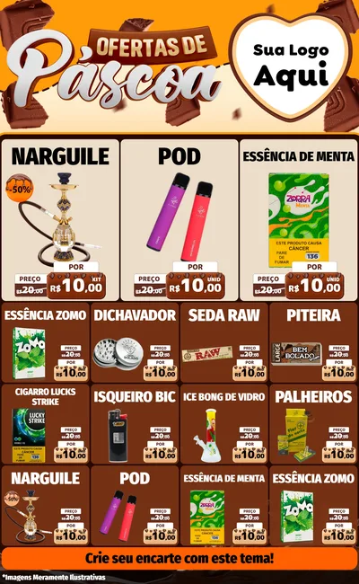 Modelo de Encarte para Encarte Grande com o tema Ofertas de Páscoa para Tabacaria