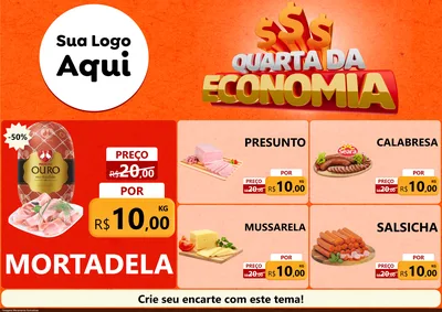 Modelo de Encarte para Encarte A4 Horizontal com o tema Quarta da Economia para Frios e Laticínios