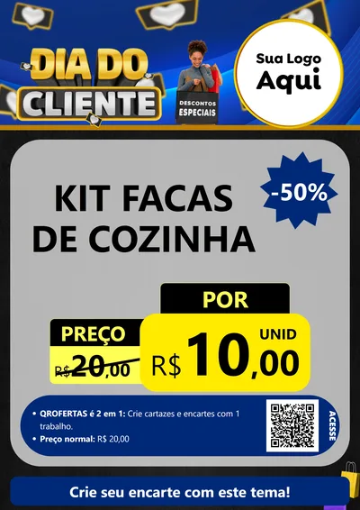 Modelo de Cartaz para Cartaz A4 Vertical com o tema Dia Do Cliente para Utilidades Domésticas