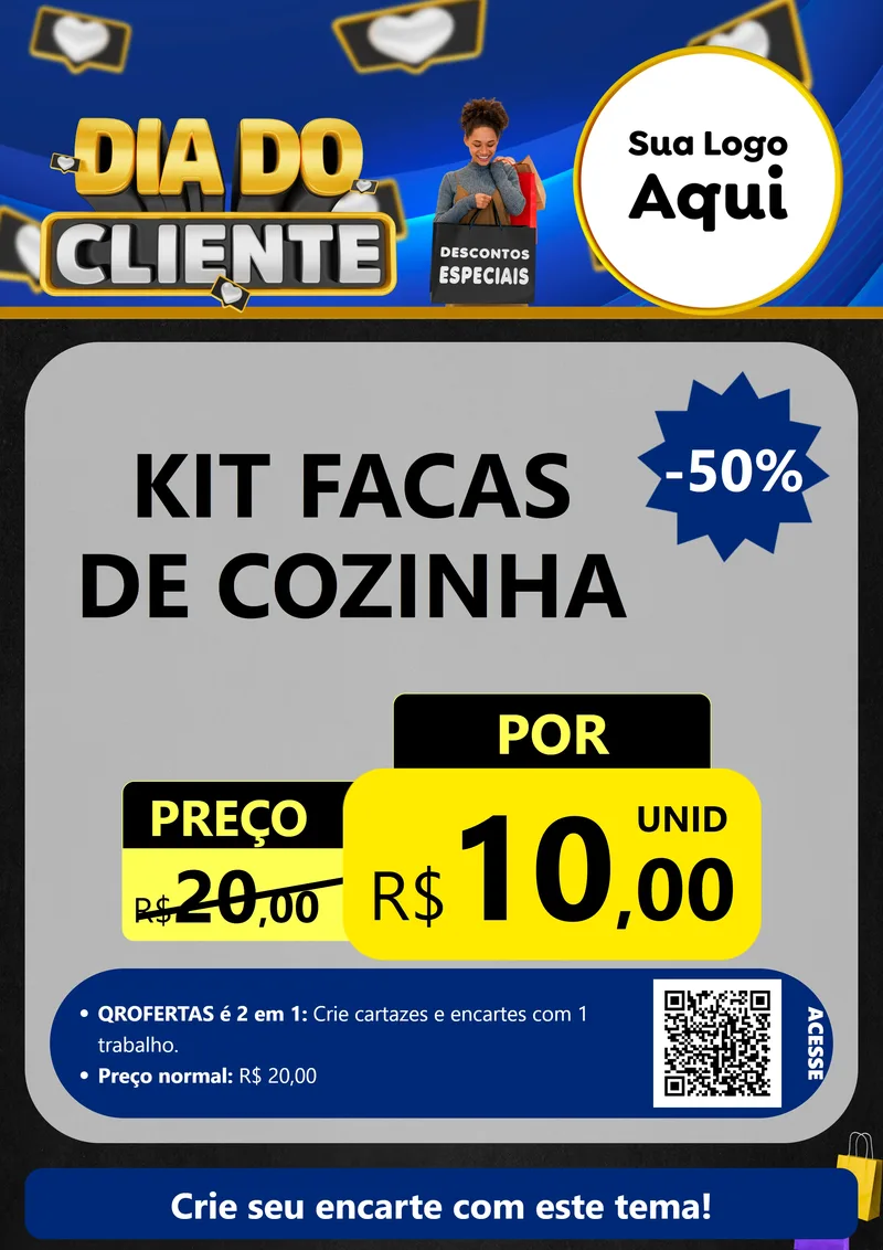 Modelo de Cartaz para Cartaz A4 Vertical com o tema Dia Do Cliente para Utilidades Domésticas