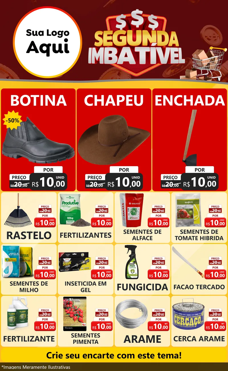 Modelo de Encarte para Encarte Grande com o tema Segunda Imbatível para Agropecuária