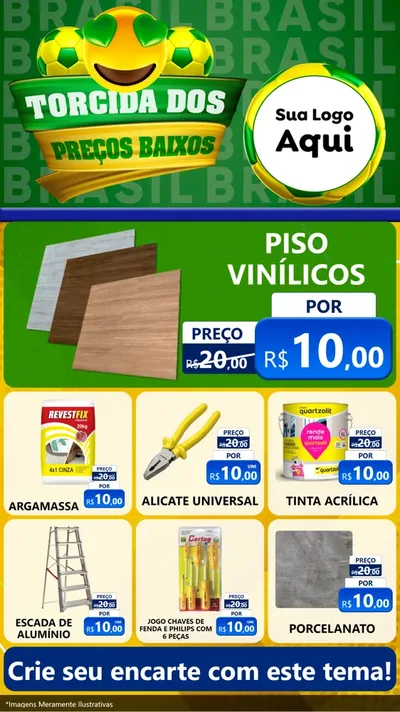 Modelo de Rede Social para Stories com o tema Torcida dos Preços Baixos - Copa para Material para Construção