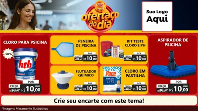 Modelo de TV para TV Horizontal com o tema Ofertaço Do Dia para Produtos para Piscina