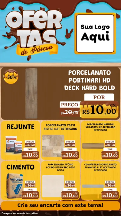 Modelo de Rede Social para Stories com o tema Ofertas de Páscoa para Pisos e revestimentos