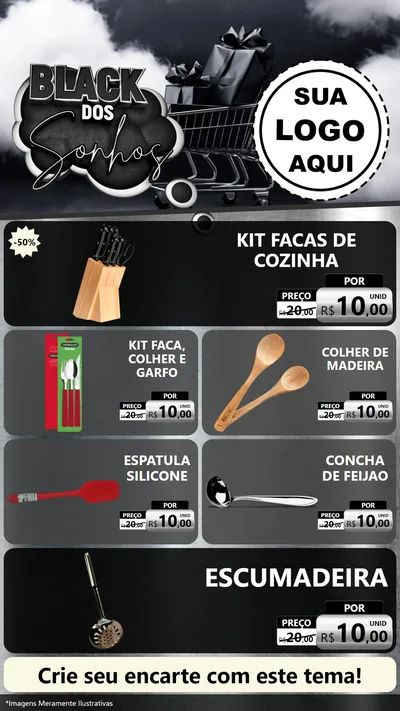 Modelo de TV para TV Vertical com o tema Black dos Sonhos para Utilidades Domésticas