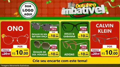 Modelo de TV para TV Horizontal com o tema Outubro Imbatível para Óticas