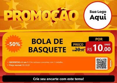Modelo de Cartaz para Cartaz A4 Horizontal com o tema Promoção para Artigos Esportivos