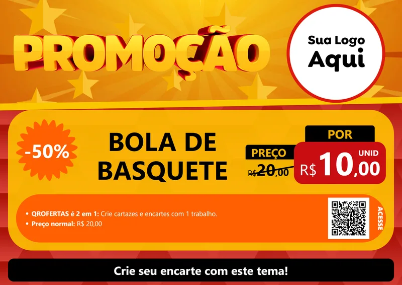 Modelo de Cartaz para Cartaz A4 Horizontal com o tema Promoção para Artigos Esportivos