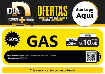 Modelo de Cartaz para Cartaz A4 Horizontal com o tema Dia D Mais Economia para Água e gás