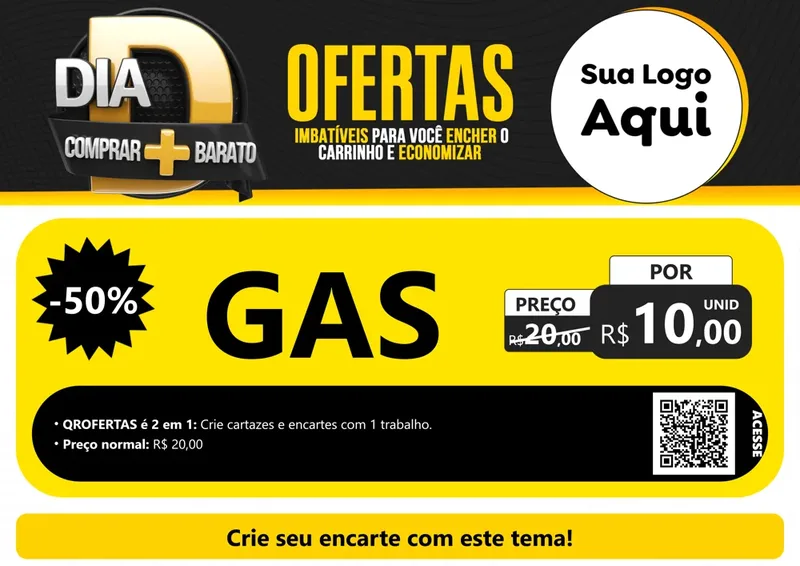 Modelo de Cartaz para Cartaz A4 Horizontal com o tema Dia D Mais Economia para Água e gás
