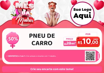 Modelo de Cartaz para Cartaz A4 Horizontal com o tema Mês da Mulher para Auto peças