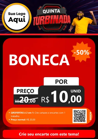 Modelo de Cartaz para Cartaz A4 Vertical com o tema Quinta Turbinada para Brinquedos