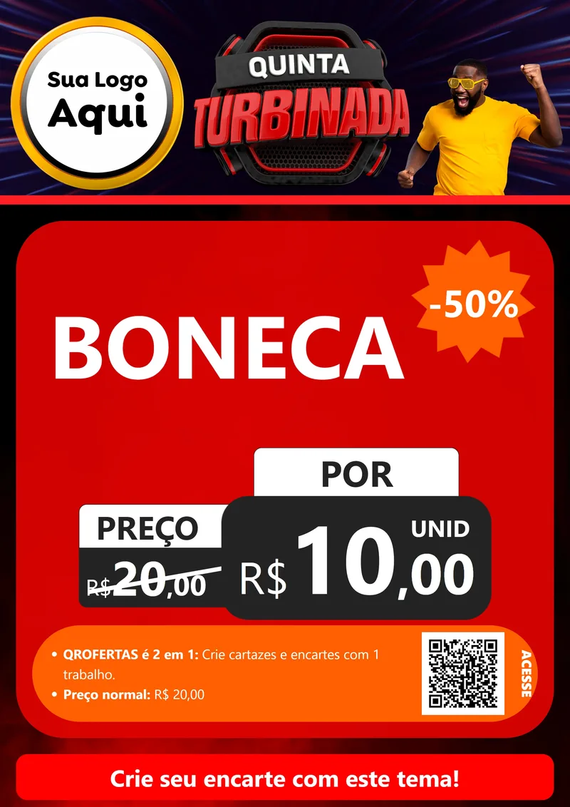 Modelo de Cartaz para Cartaz A4 Vertical com o tema Quinta Turbinada para Brinquedos