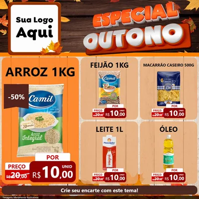 Modelo de Rede Social para Feed Facebook com o tema Especial Outono para Supermercado
