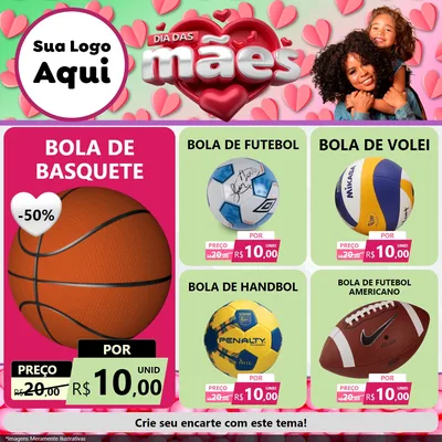 Modelo de Rede Social para Feed Facebook com o tema Dia das Mães para Artigos Esportivos