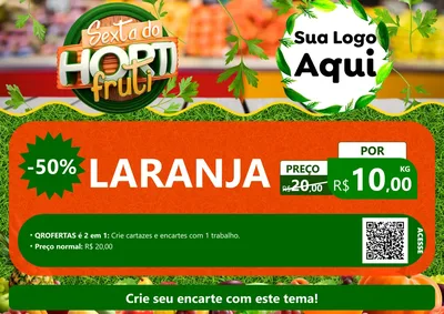 Modelo de Cartaz para Cartaz A4 Horizontal com o tema Sexta do Hortifruti para Hortifrúti