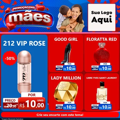 Modelo de Rede Social para Feed Facebook com o tema Promoção das Mães para Perfumes