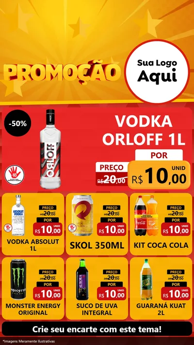 Modelo de Rede Social para Stories com o tema Promoção para Distribuidora de bebidas
