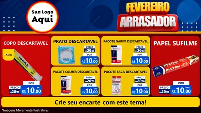Modelo de TV para TV Horizontal com o tema Fevereiro Arrasador para Embalagens