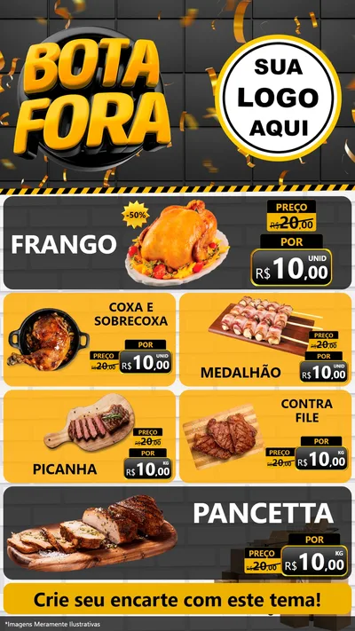 Modelo de TV para TV Vertical com o tema Bota Fora para Assados