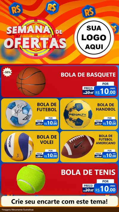 Modelo de TV para TV Vertical com o tema Semana de Ofertas para Artigos Esportivos