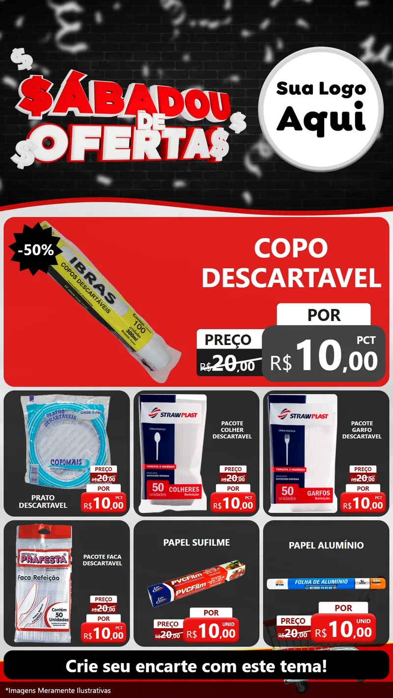 Modelo de Rede Social para Stories com o tema Sabadou de Ofertas para Embalagens