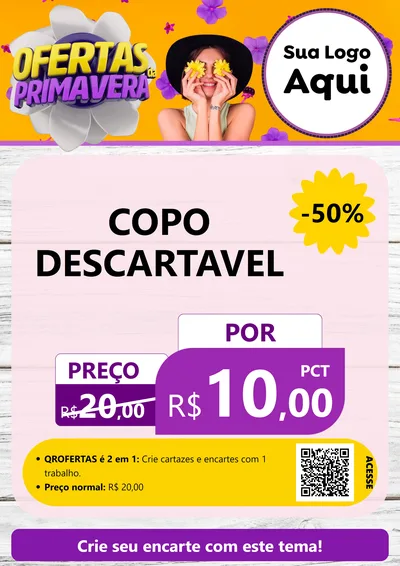 Modelo de Cartaz para Cartaz A4 Vertical com o tema Ofertas Da Primavera para Embalagens