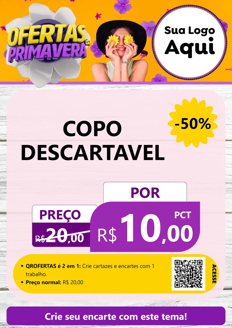 Modelo de Cartaz para Cartaz A4 Vertical com o tema Ofertas Da Primavera para Embalagens