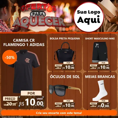 Modelo de Rede Social para Feed Facebook com o tema Ofertas Para Aquecer para Roupas e acessórios