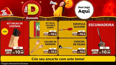 Modelo de TV para TV Horizontal com o tema Dia D Economia para Utilidades Domésticas
